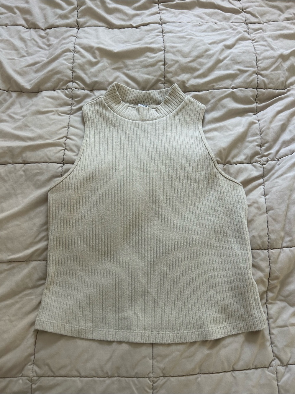 Old Navy Ribbed Mock Neck Tank - Cream